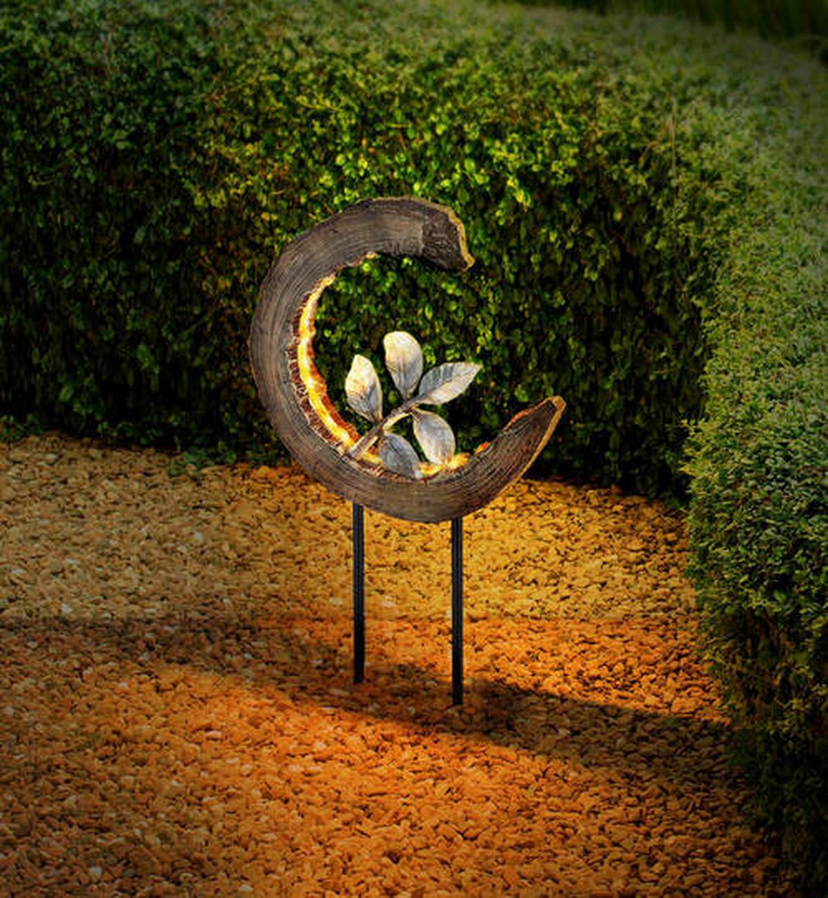 Solarleuchte 36514 - Silberfarben/Schwarz, Design, Kunststoff/Metall (24/10/52cm) - Globo