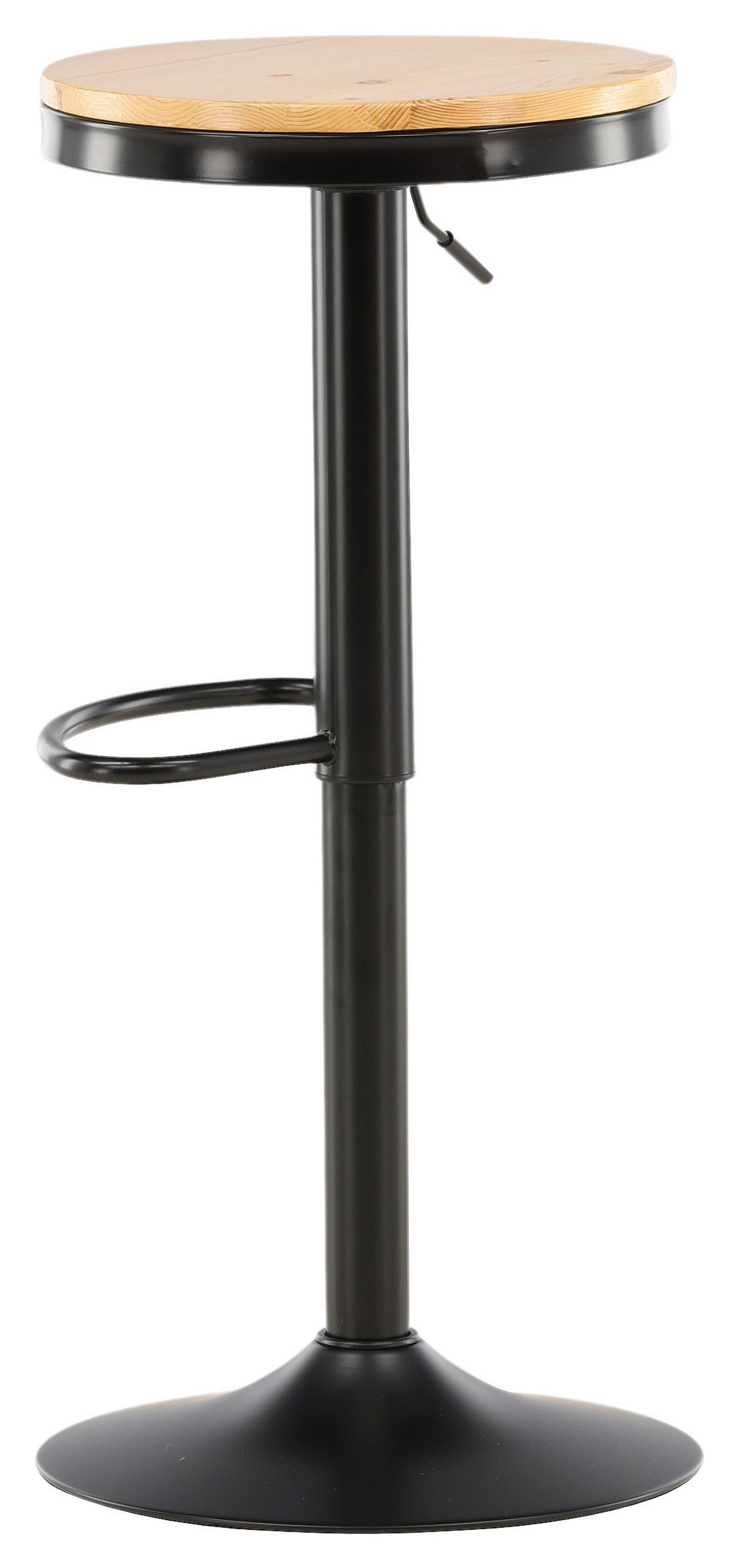 Barhocker-set Conway - Beige/Schwarz, Design, Holz/Metall (36.5/80/37cm) - Livetastic