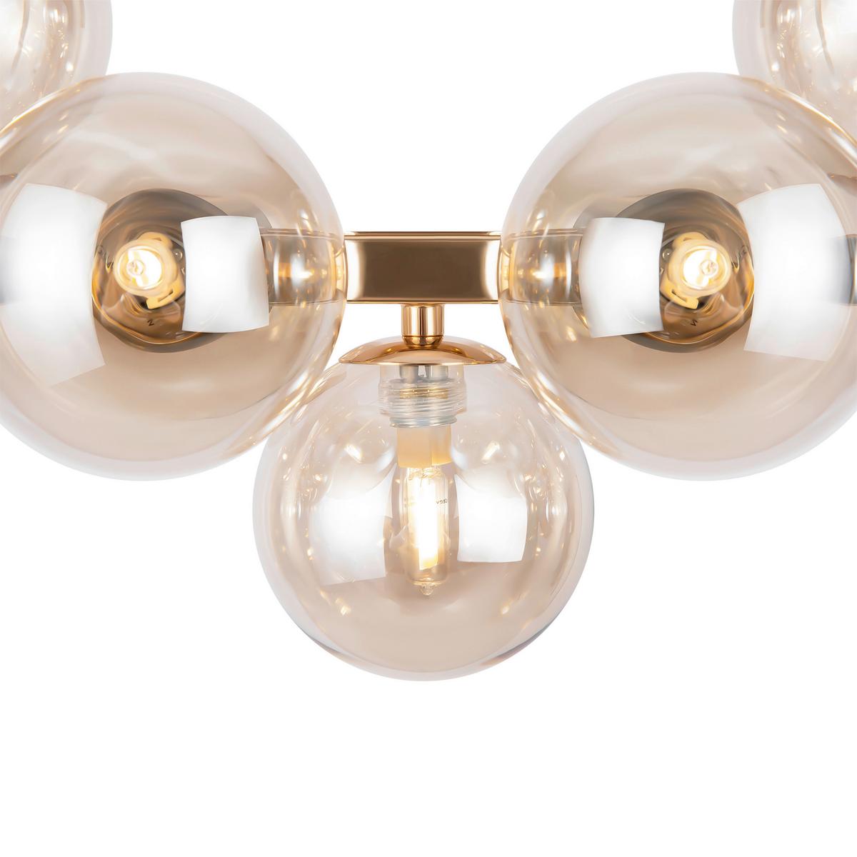 Pendelleuchte Dallas - Goldfarben, Trend, Glas/Metall (23,8/22,8/123,5cm) - MAYTONI