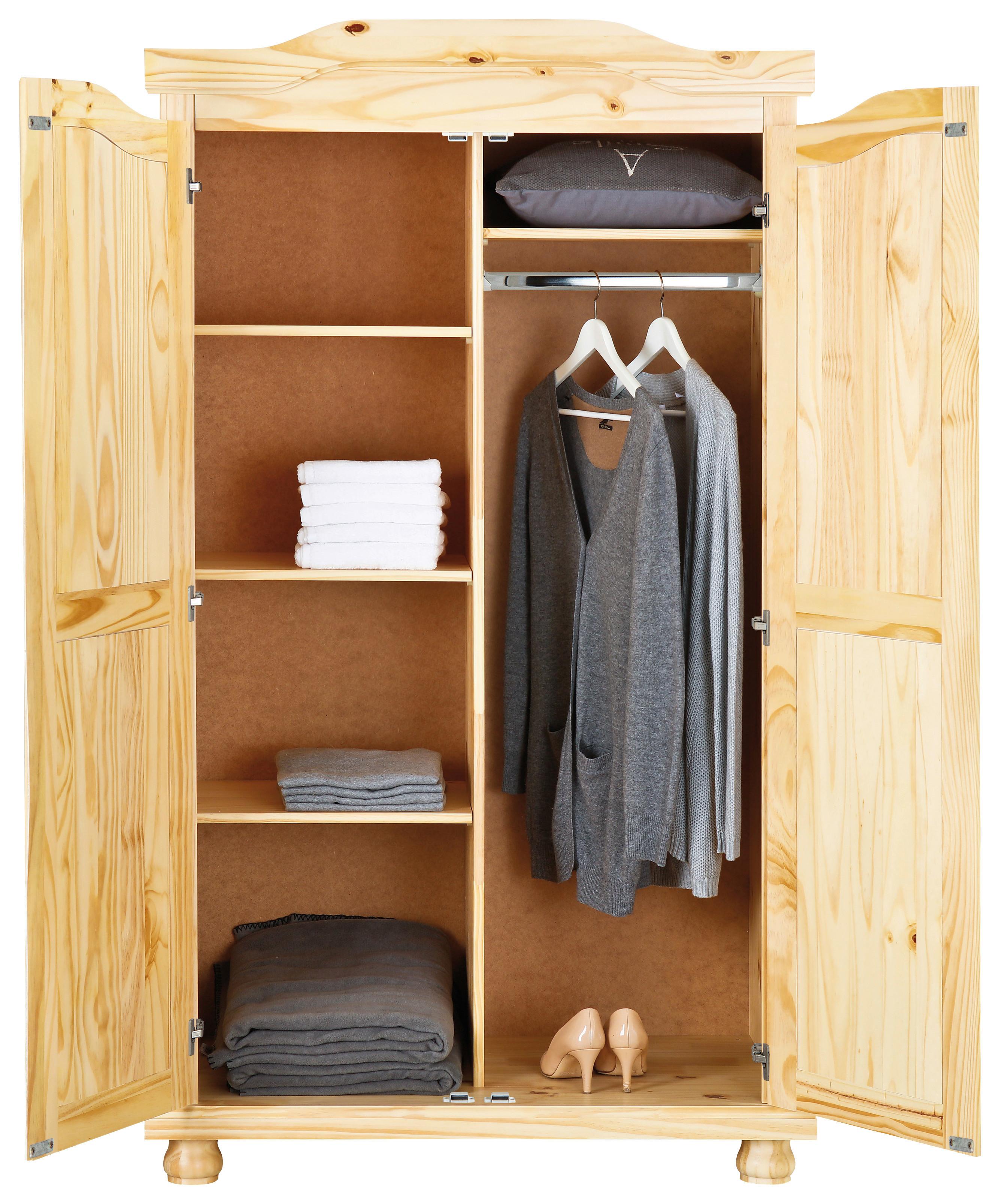 Drehtürenschrank Massiv 104cm Genf, Kiefer - Eichefarben/Kieferfarben, LIFESTYLE (104/180/56cm) - MID.YOU