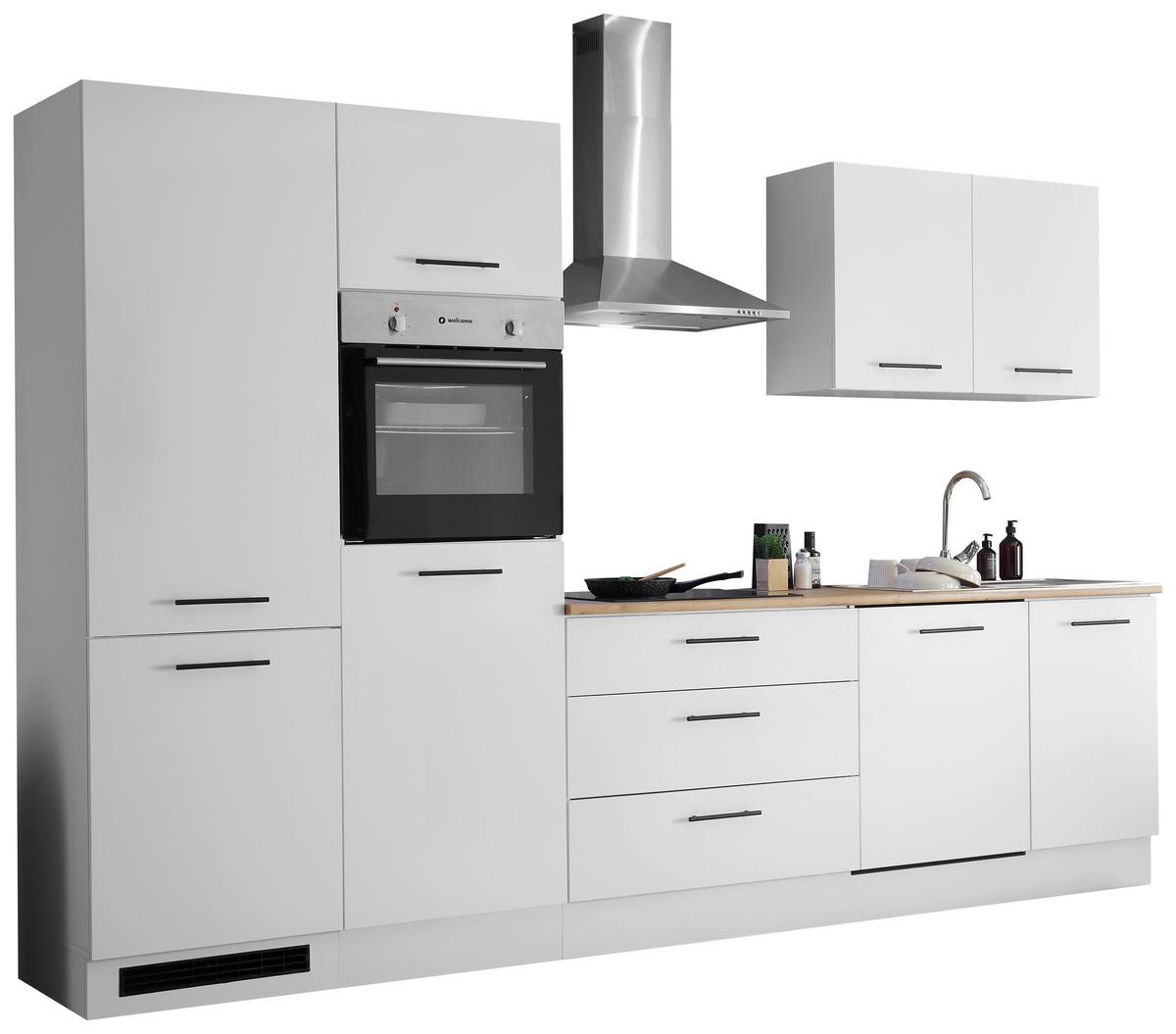 Küchenblock Tirol Weiß B: 310 cm - Eichefarben/Weiß, Basics, Holzwerkstoff (310cm) - MID.YOU