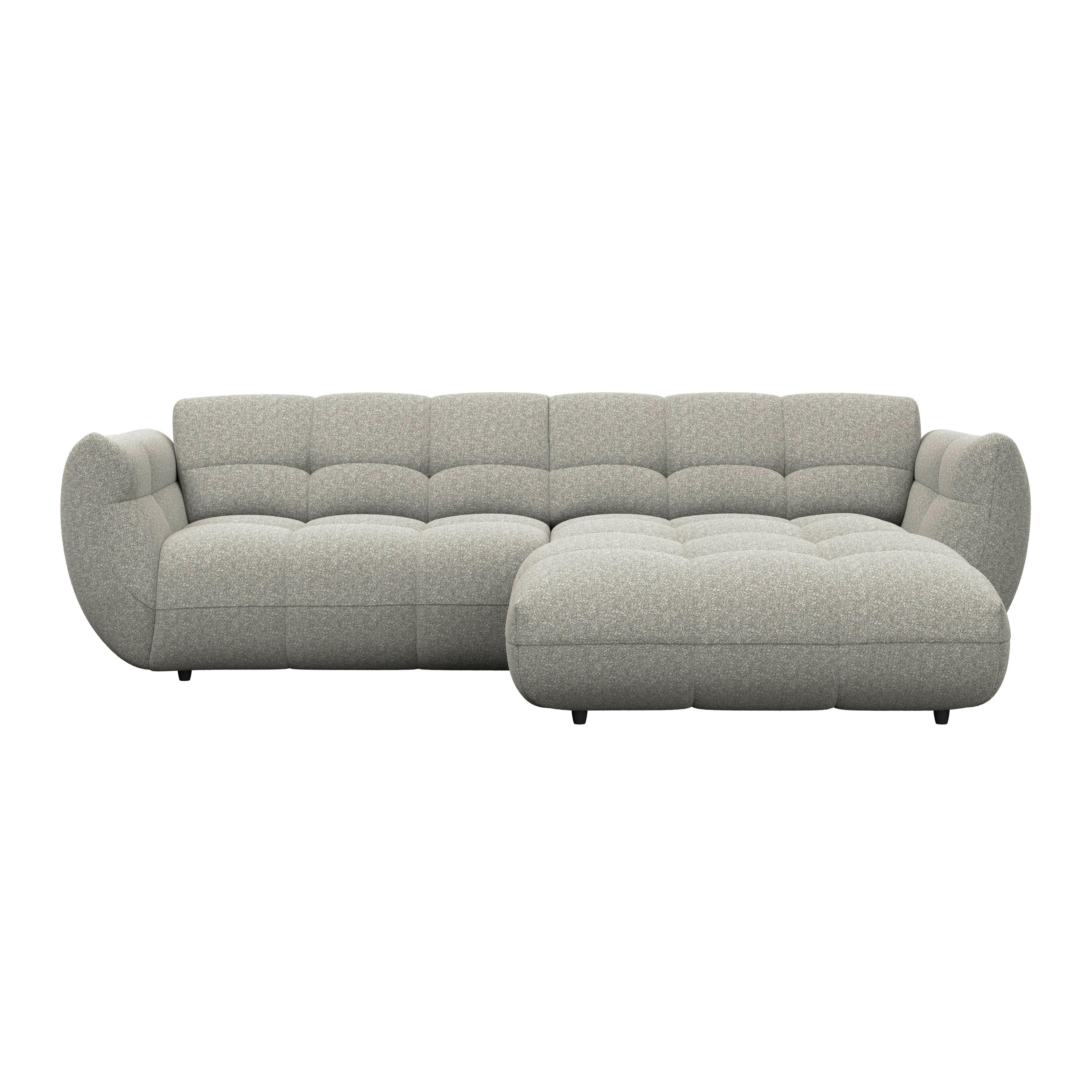 Ecksofa Panda Chenille grau, 280x178cm - Schwarz/Grau, Trend, Textil (280/178cm)