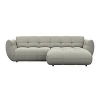 Ecksofa Panda Chenille grau, 280x178cm - Schwarz/Grau, Trend, Textil (280/178cm)