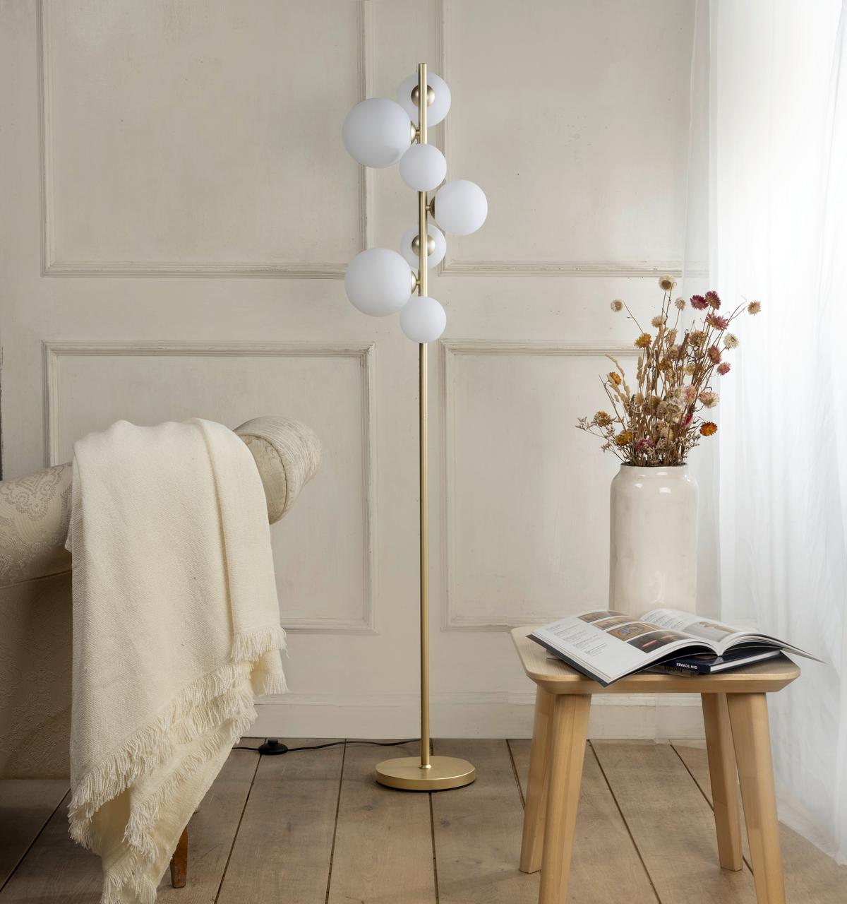 STEHLEUCHTE Paloma Sahara L: 30 cm 3W - Goldfarben/Sahara, KONVENTIONELL, Glas/Kunststoff (30/30/155cm)