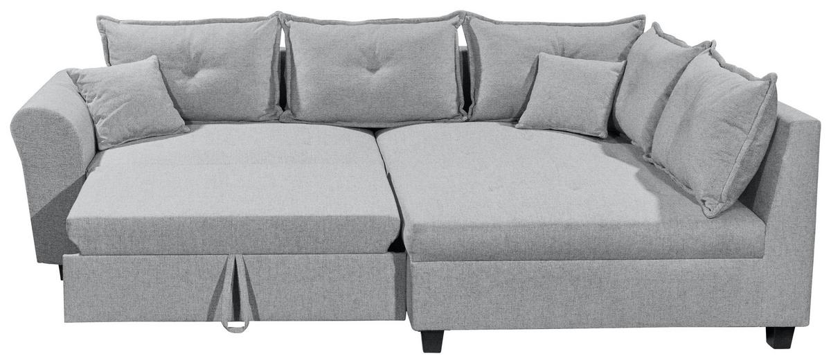 Ecksofa Liz Grau S: 252x175 Cm - Schwarz/Grau, MODERN, Textil (252/175cm) - Livetastic