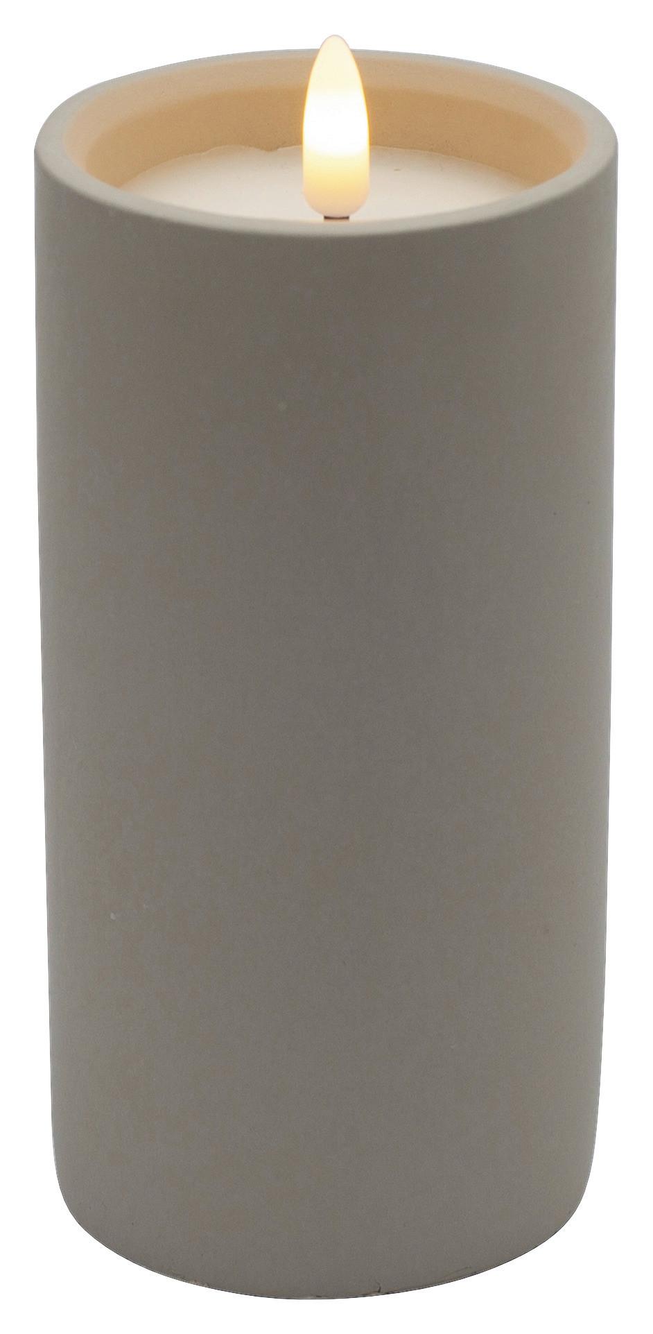 LED svíčka KAREN - šedá, Moderní, plast/kámen (7,5/15cm) - Mömax