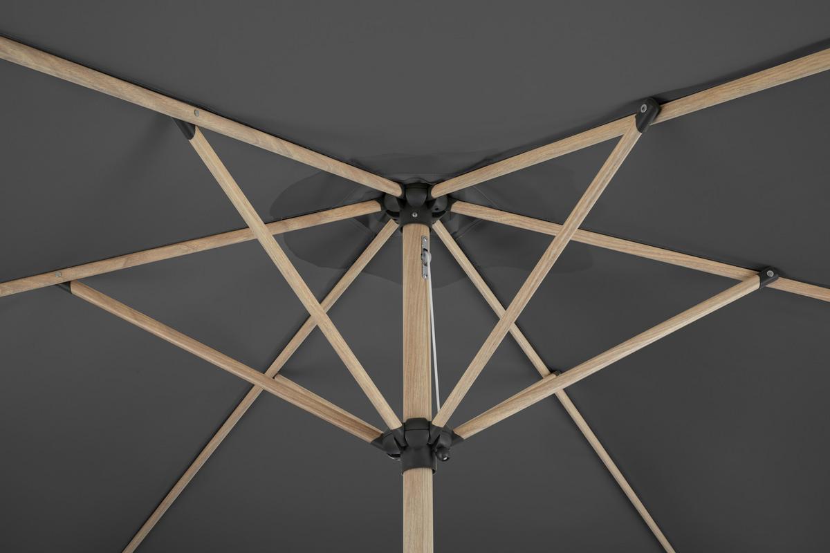 Sonnenschirm Cordoba BxHxT: 270x236x270 cm Anthrazit - Eichefarben/Anthrazit, Basics, Textil/Metall (270/236/270cm) - Schneider