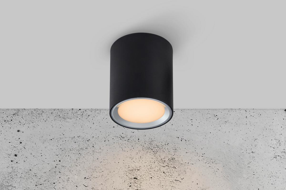 Aufbauleuchte Fallon Long Schwarz D: 10 cm - Schwarz, Basics, Metall (10/12cm) - Nordlux
