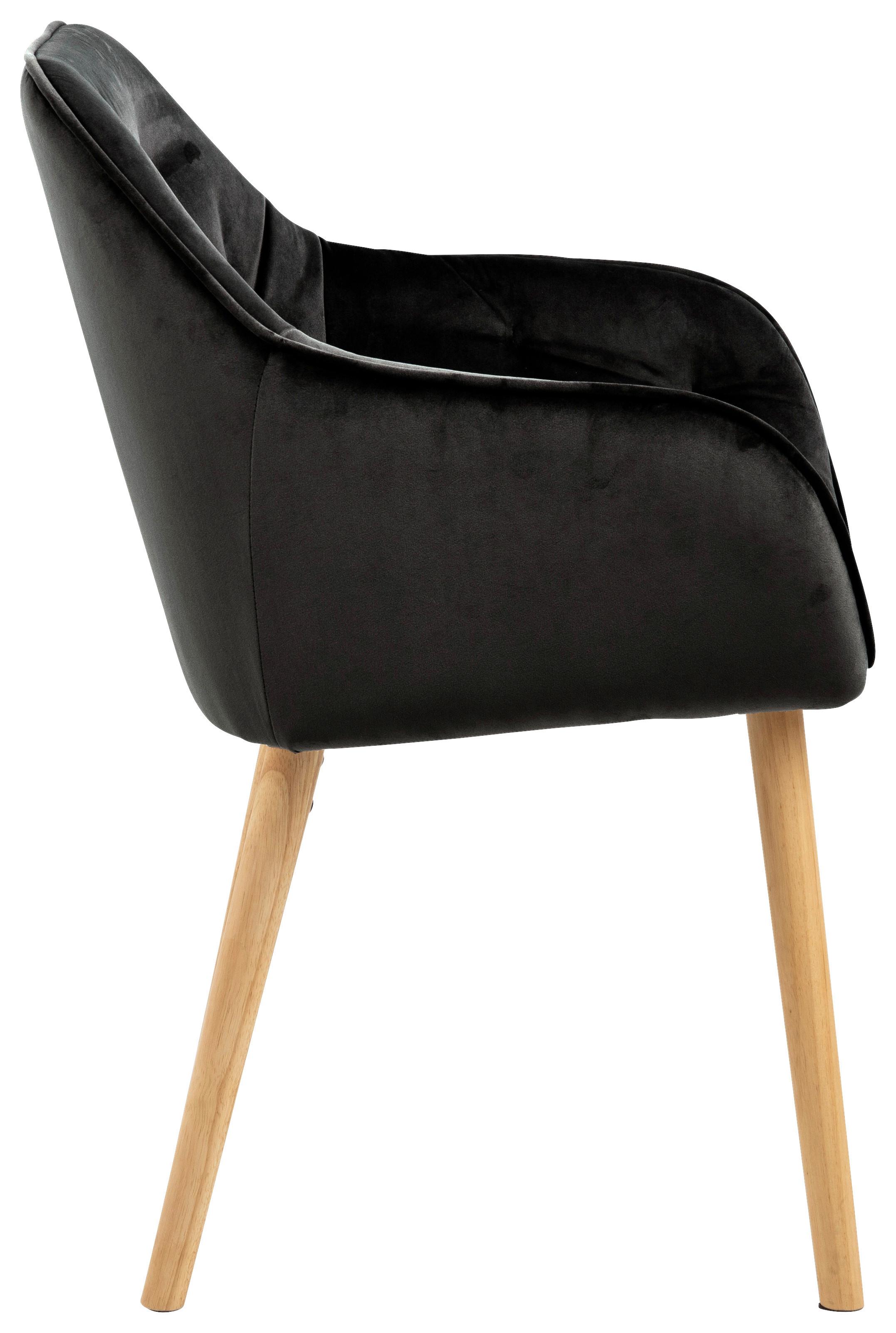 Čalouněné Křeslo S Prošíváním Brooke - tmavě hnědá/barvy dubu, Konvenční, kompozitní dřevo/textil (58/83/57cm) - Livetastic