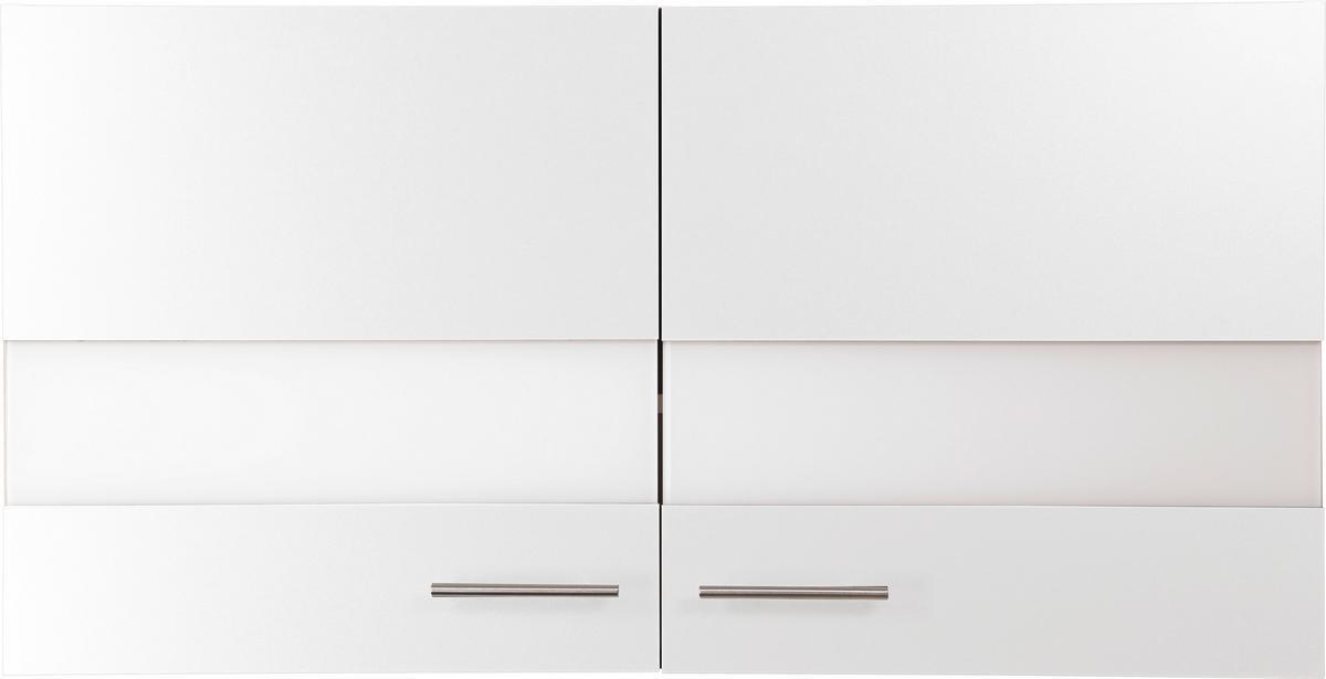Küchenoberschrank Merle Weiß/Eiche Dekor B:110cm - Eichefarben/Weiß, Basics, Glas/Holzwerkstoff (110/56,1/34,6cm) - Respekta