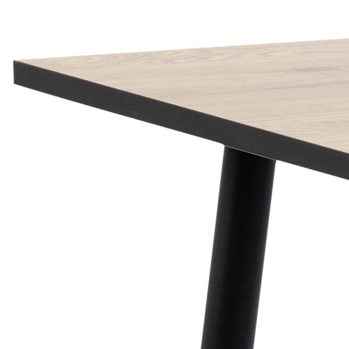 Jídelní stůl Wilma 120, dub - černá/barvy dubu, Moderní, kov/kompozitní dřevo (120/75/80cm)