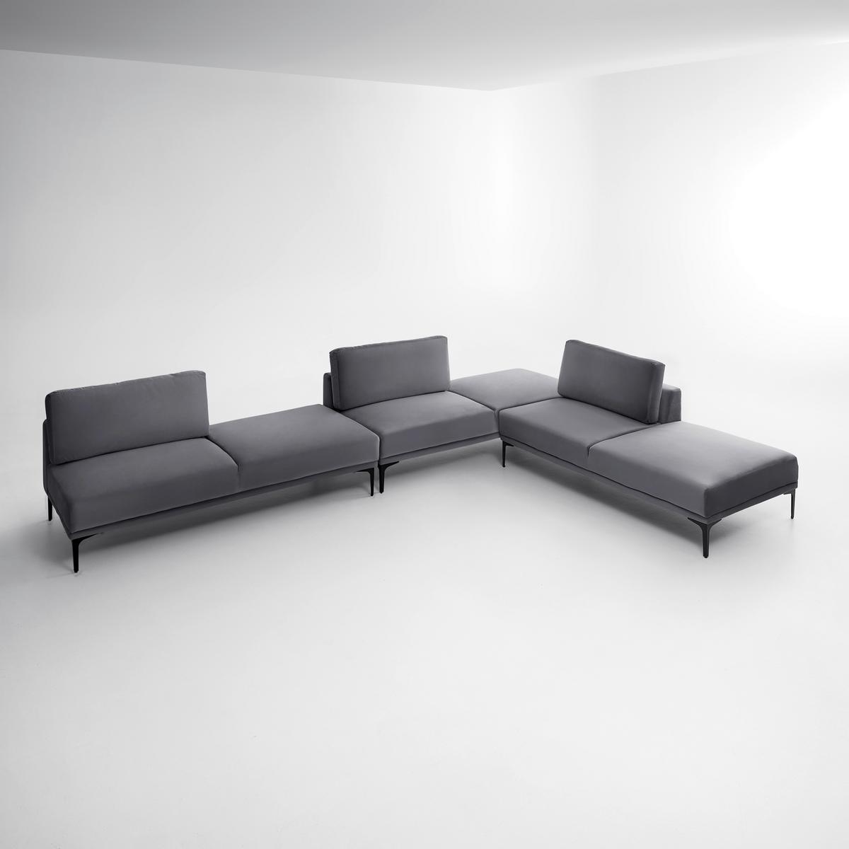 Pohovka TESSA tmavá sivá - čierna/tmavosivá, Modern, kov/textil (180,5/82,5/88,5cm) - Bessagi Home