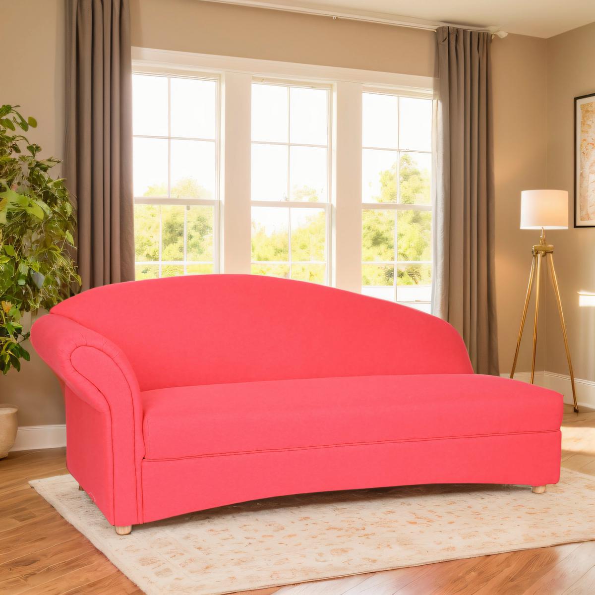 3-Sitzer Loretta Armlehne links, ca.193x83x85cm - Rot, Basics, Holz/Textil (193cm)