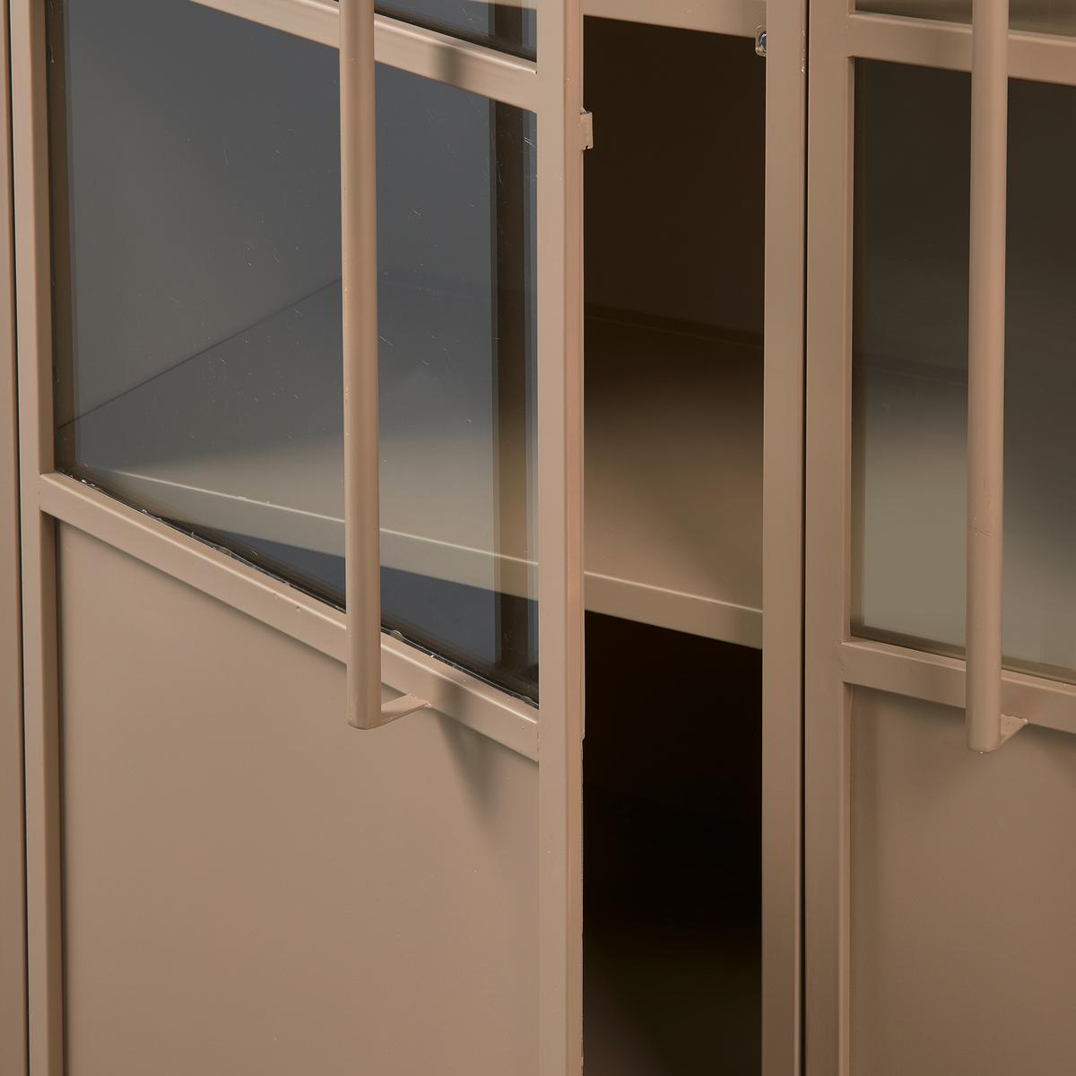 Vitrine Exhibit Khaki B: 99 Cm - Khaki, Design, Glas/Metall (99/170/44cm) - Livetastic