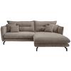 Ecksofa Lava Graubraun S: 255/180 cm - Graubraun/Schwarz, MODERN, Textil (255/180cm) - Livetastic