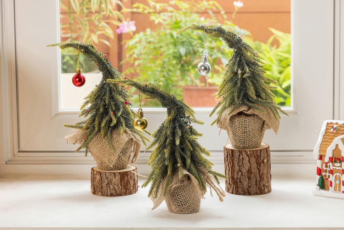 Karácsonyfa Luca - fekete/zöld, Konventionell, műanyag/textil (10/8/22cm) - Luca Bessoni