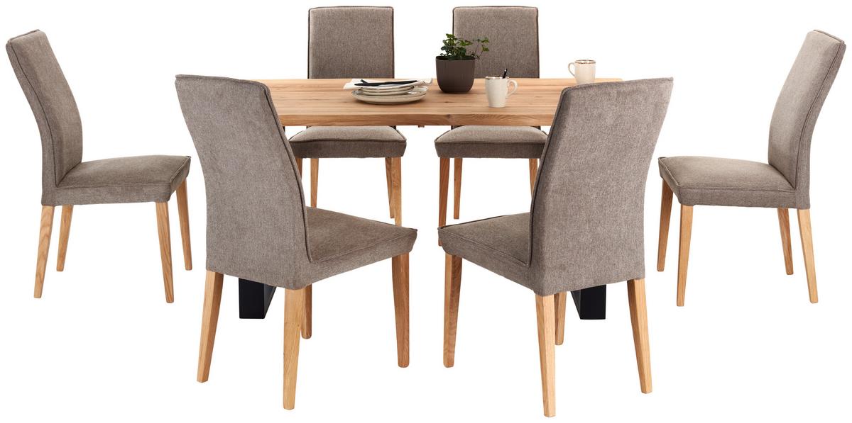 JEDÁLENSKÝ STÔL WOOD 160 - čierna/prírodná farba, Konventionell, kov/drevo (160/75/90cm) - James Wood