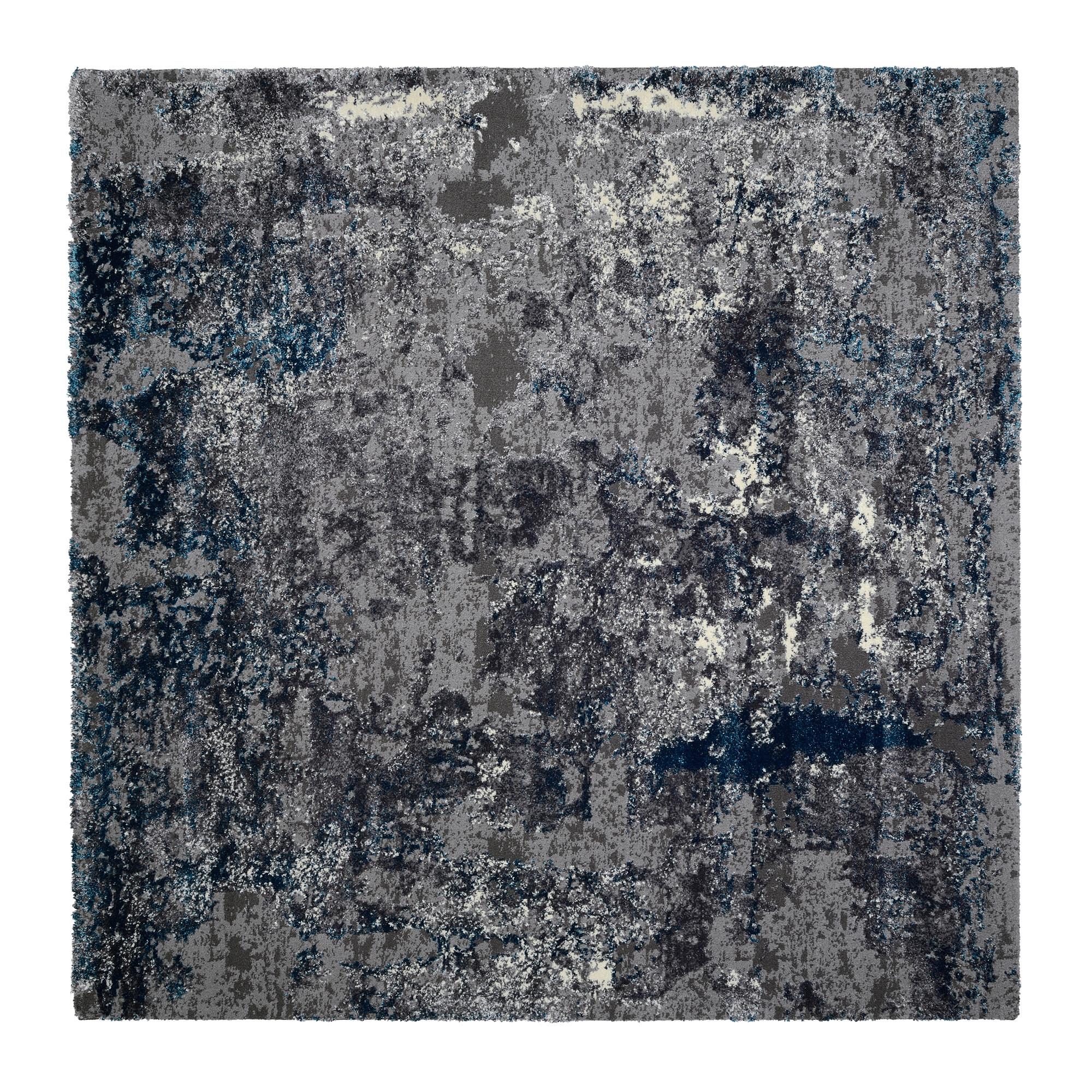 Webteppich Grau/Petrol Timeline Quantum 200x200 cm - Petrol/Grau, Design, Textil (200/200cm) - Novel