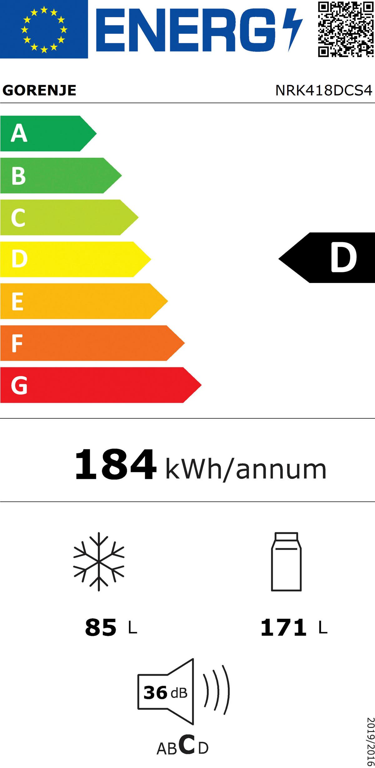 Kühl-Gefrier-Kombination Nrk418dcs4 - Edelstahlfarben, MODERN, Glas/Kunststoff (55/182,4/55,7cm) - Gorenje