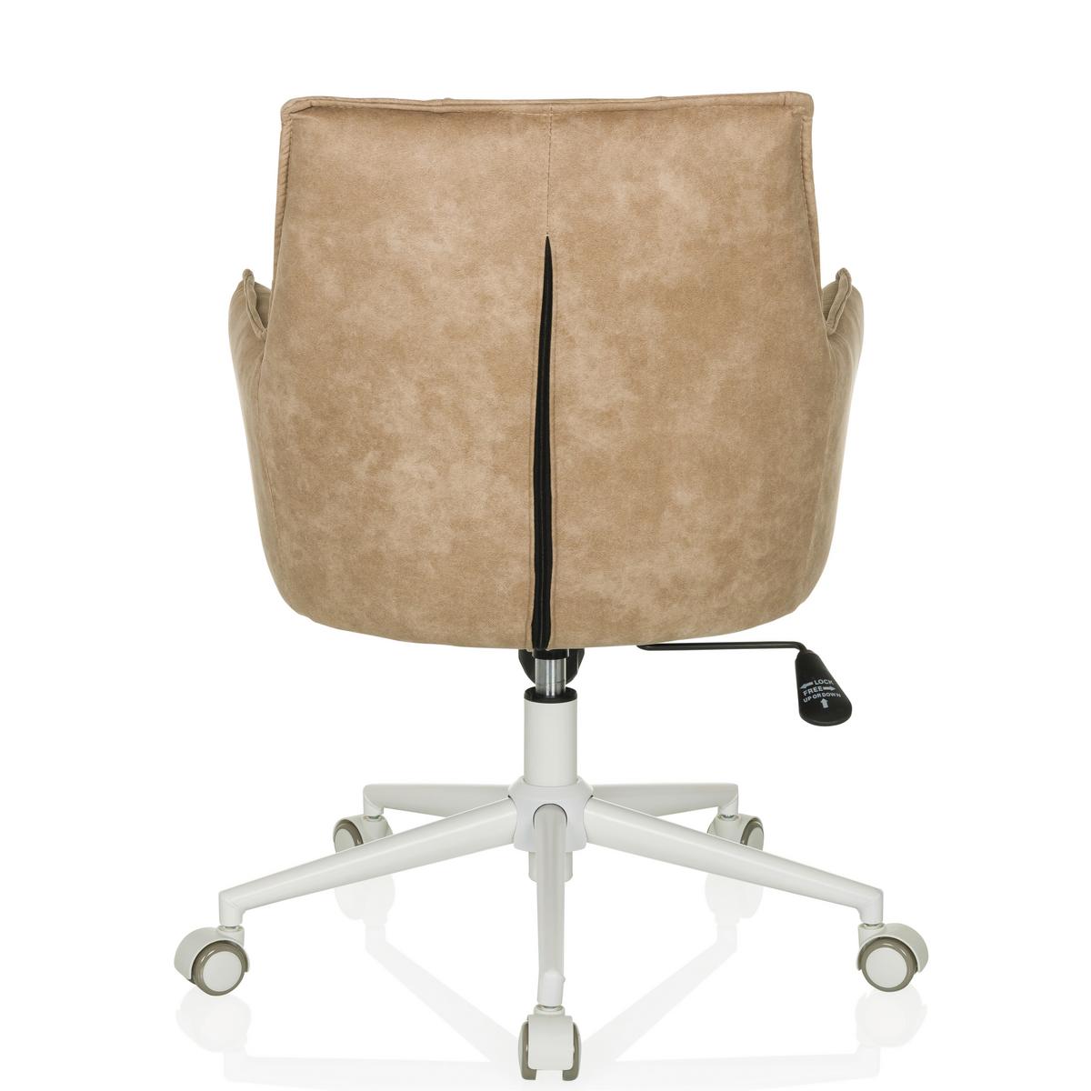 Drehstuhl Beige B: 54 cm - Beige/Weiß, MODERN, Kunststoff/Textil (54/85/70cm) - MID.YOU