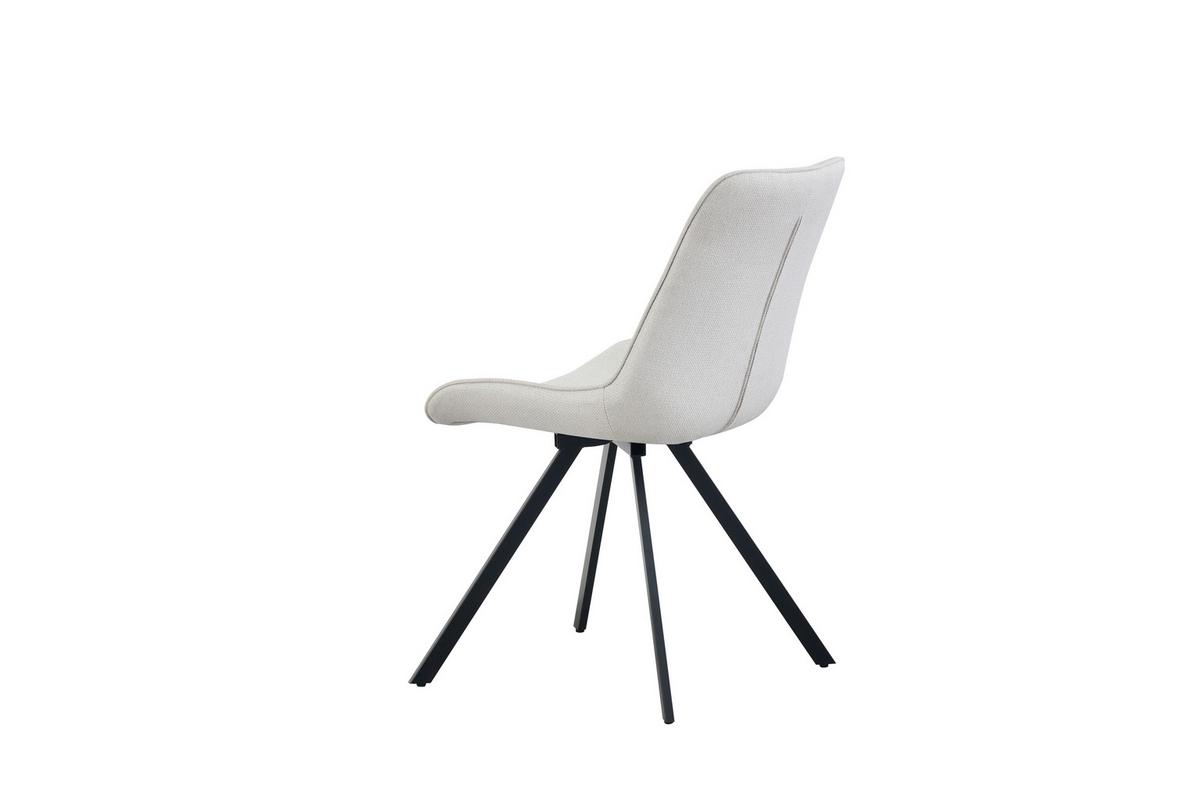 Stuhl-Set Emilia Creme B: 52 cm - Creme/Schwarz, MODERN, Textil/Metall (52/85/61cm) - MID.YOU