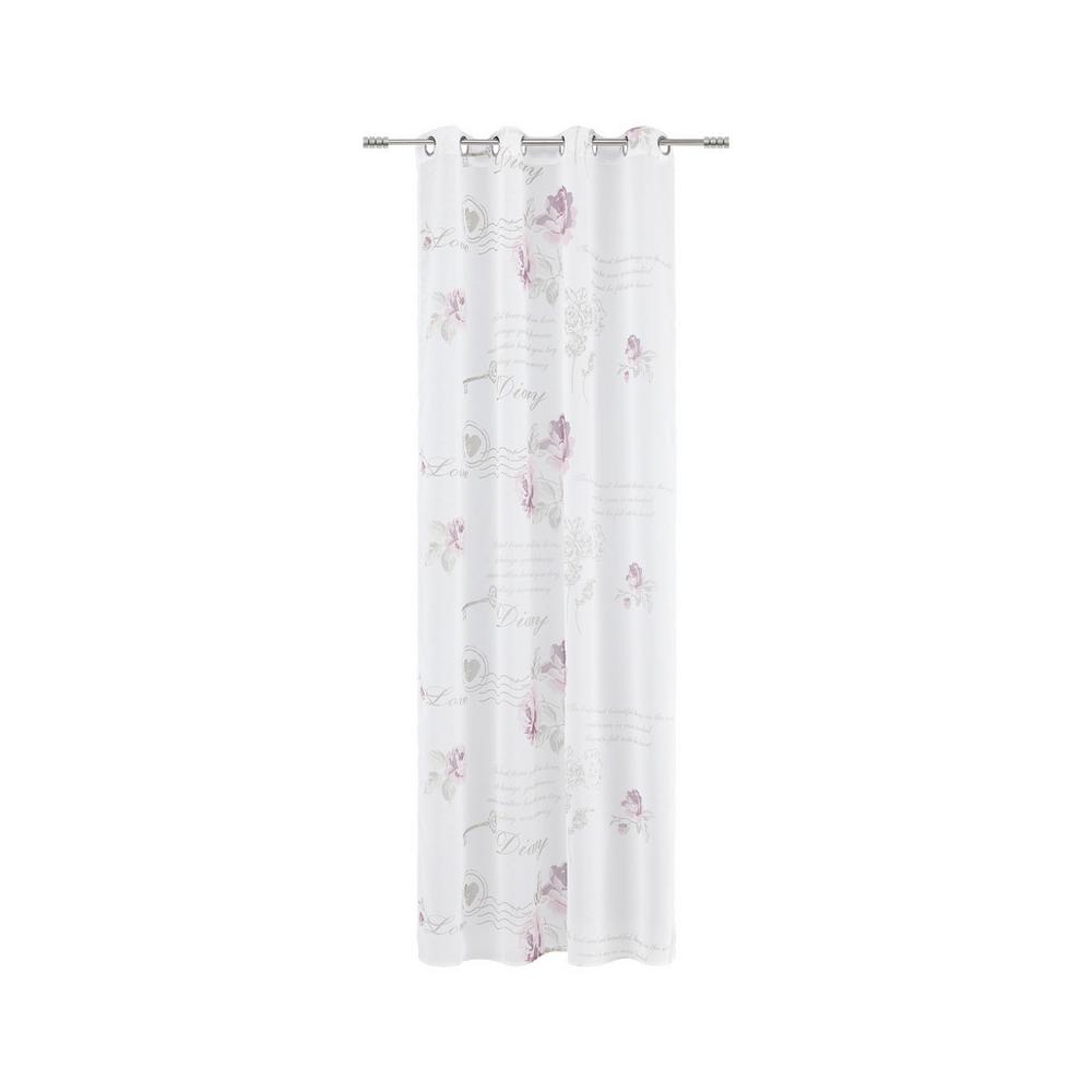 Záves S Krúžkami Diary Rose, 140/245cm, Biela