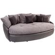 Big Sofa Aruba mit Kissen B: 238 cm Grau/Schwarz Lederlook - Schwarz/Grau, LIFESTYLE, Textil (238/80/140cm) - Luca Bessoni