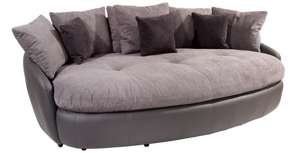 Big Sofa Aruba mit Kissen B: 238 cm Grau/Schwarz Lederlook - Schwarz/Grau, LIFESTYLE, Textil (238/80/140cm) - Luca Bessoni