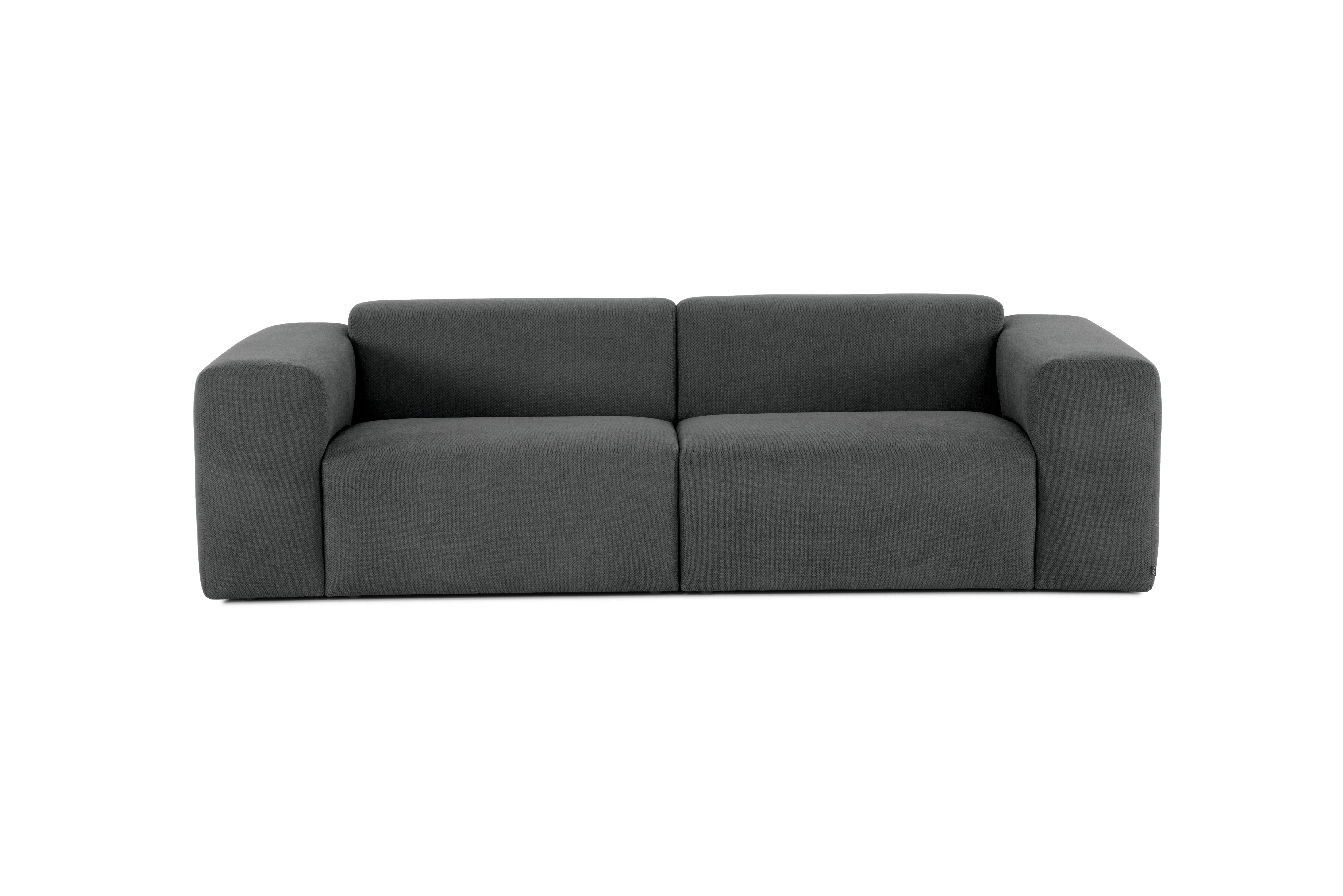 3-Sitzer-Sofa Manne Anthrazit B: 266 cm - Anthrazit/Schwarz, Design, Textil (266/76/116cm) - MID.YOU