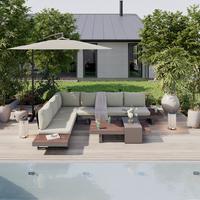 Loungegarnitur Austin Metall/ Kunstoff - Beige/Braun, MODERN, Kunststoff/Textil (255/326cm) - Beldano