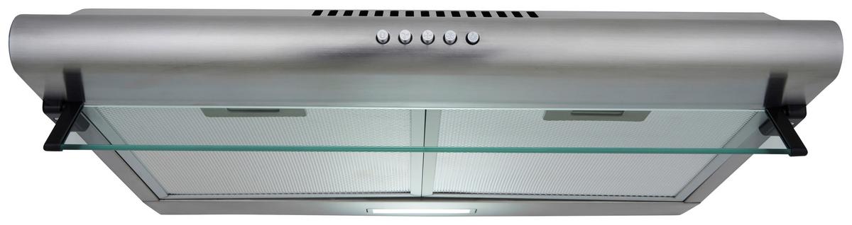 Dunstabzugshaube Tila Edelstahlfarben B: 60 Cm, Led - Edelstahlfarben, Trend, Glas/Metall (60/13/50cm) - Respekta