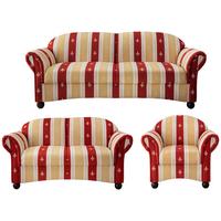 Sitzgarnitur Torello 3-teilig Rot - Wengefarben/Rot, KONVENTIONELL, Textil (439/84/80cm) - Livetastic