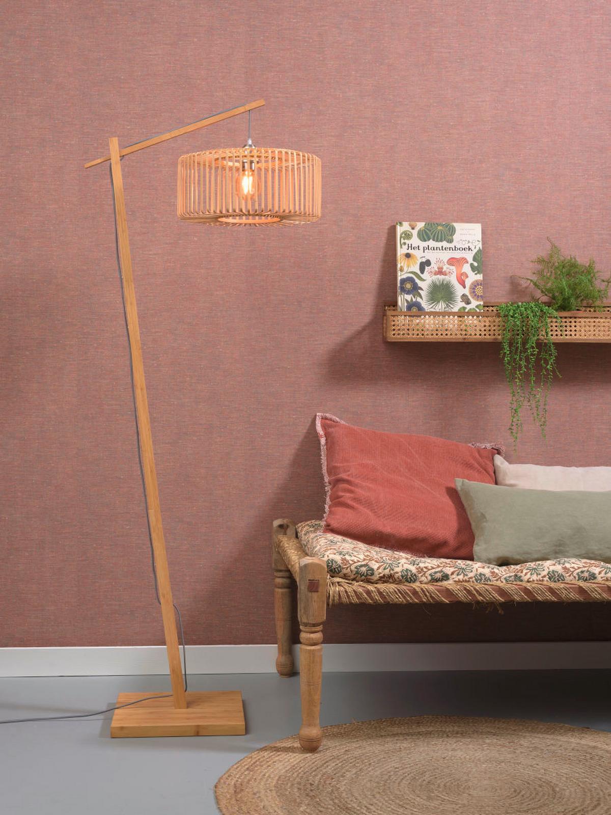 Stehleuchte Bromo/F/Ad/N/4018/N - Naturfarben, Trend, Holz (176/40/68cm) - Good & Mojo