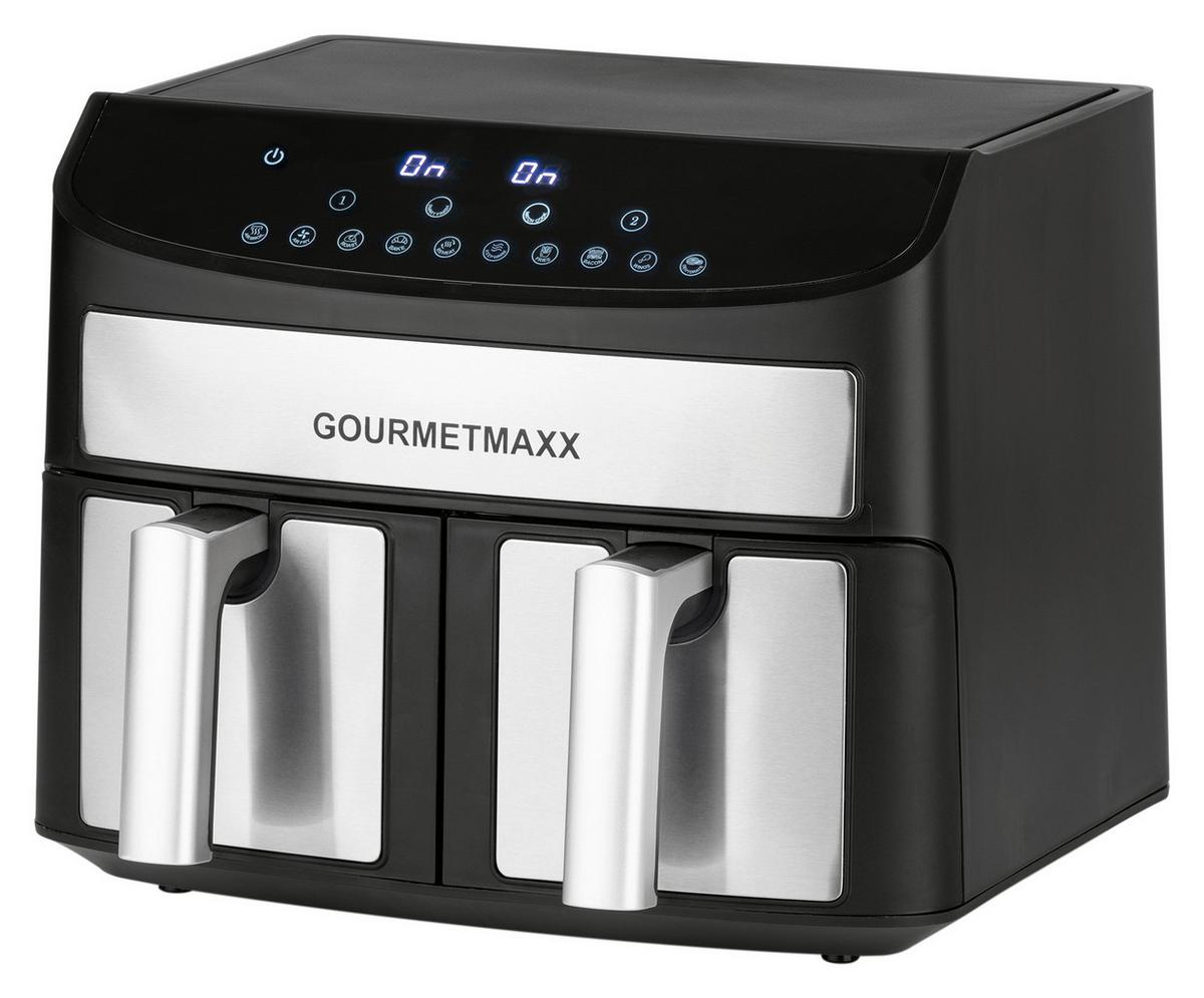 Heißluftfritteuse Zweikammernmodell - Silberfarben/Schwarz, LIFESTYLE, Kunststoff/Metall (39/36/31cm)