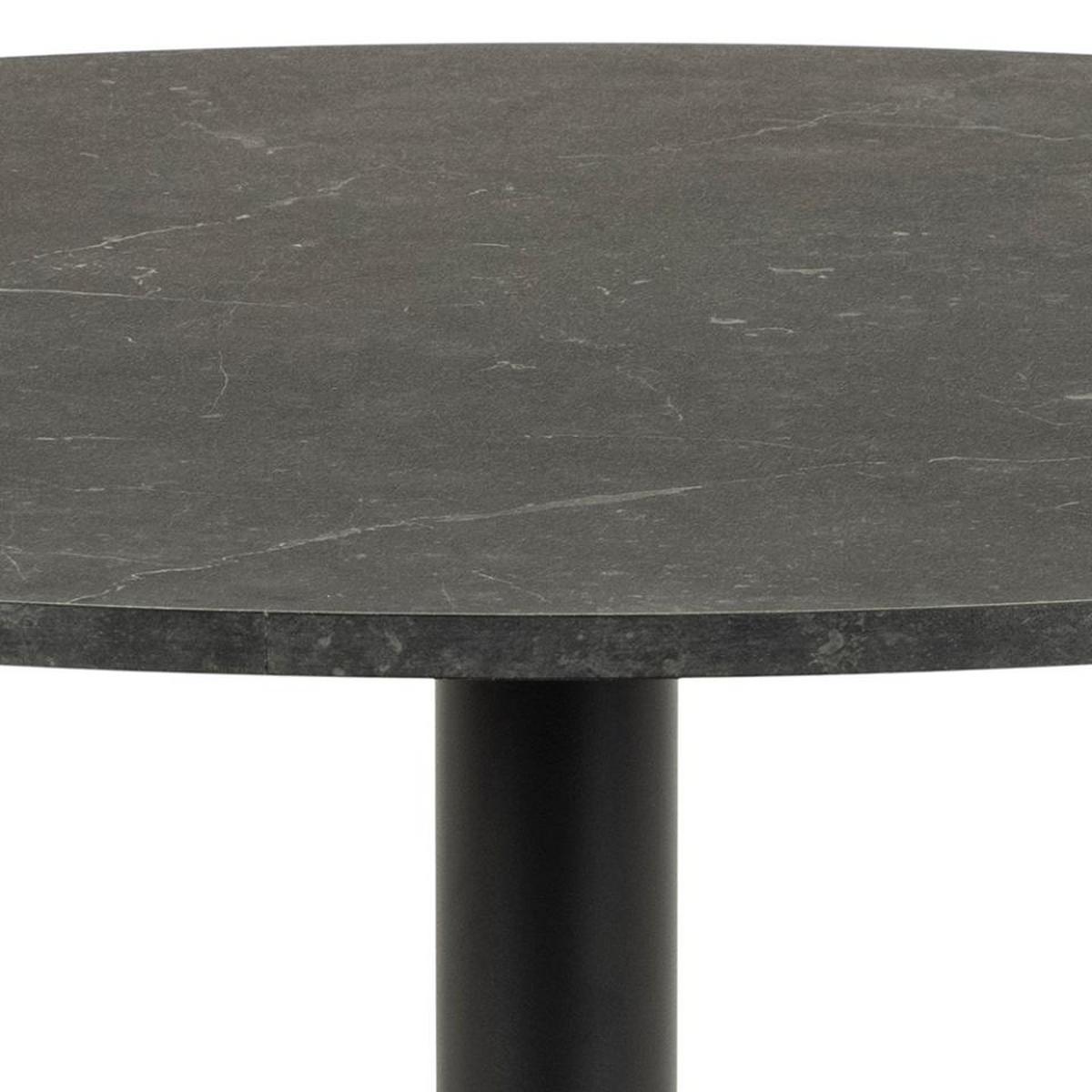 Jedálenský stôl potlač mramor 110cm - čierna, Design, kov/kompozitné drevo (110/74cm)