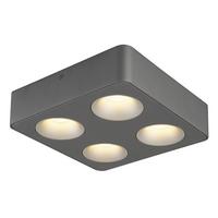 Led-strahler 43100-4 - Klar/Dunkelgrau, KONVENTIONELL, Kunststoff/Metall (22,4/22,4/5,5cm) - Globo