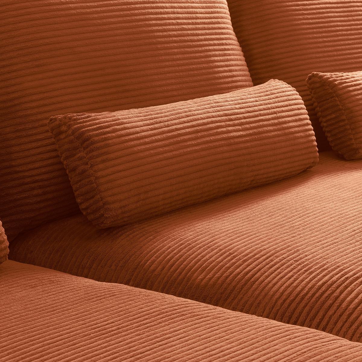 Ecksofa Berlin Cord Kupferfarben 172x313 cm - Schwarz/Kupferfarben, Design, Textil (172/313cm) - P & B