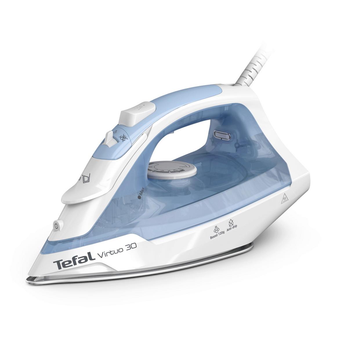 Dampfbügeleisen, 27g/Min Fv2c41 Virtuo 30 - Pastellblau, Basics, Kunststoff (30,6/13,4/17,8cm) - Tefal