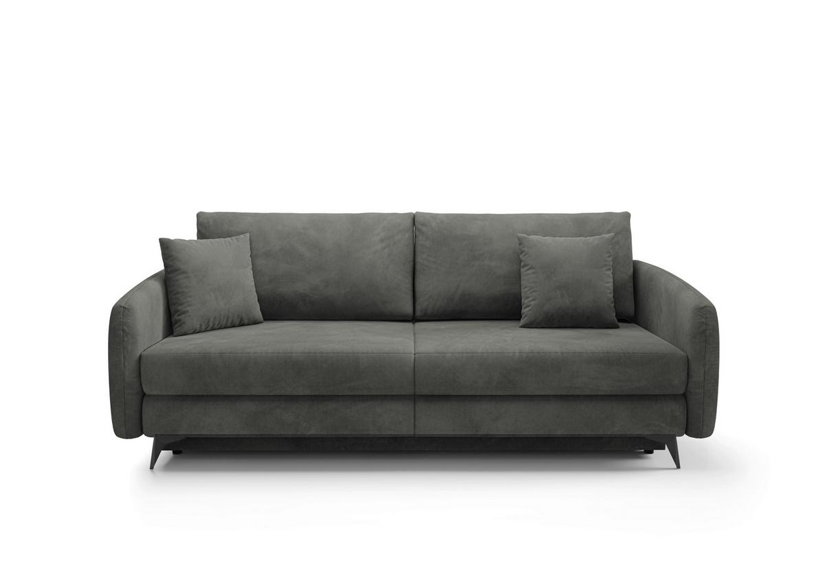 Schlafsofa Ingrid Grau B: 230cm - Creme/Schwarz, Design, Textil (230/100/103cm) - Livetastic