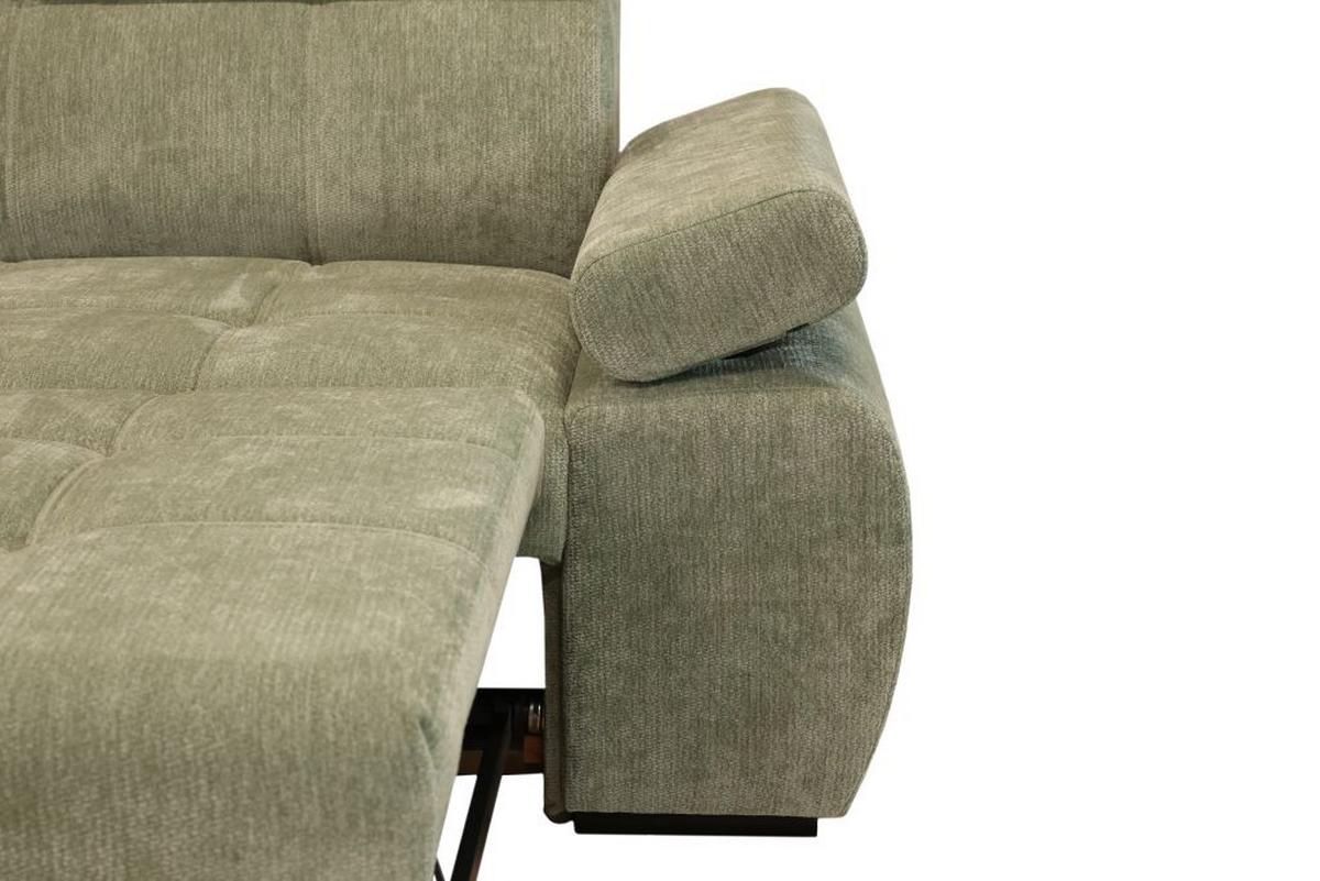 Rohová sedačka VEGAS, levá, šalvějově zelená žinylka - černá/šalvějově zelená, Design, dřevo/textil (173/294cm)