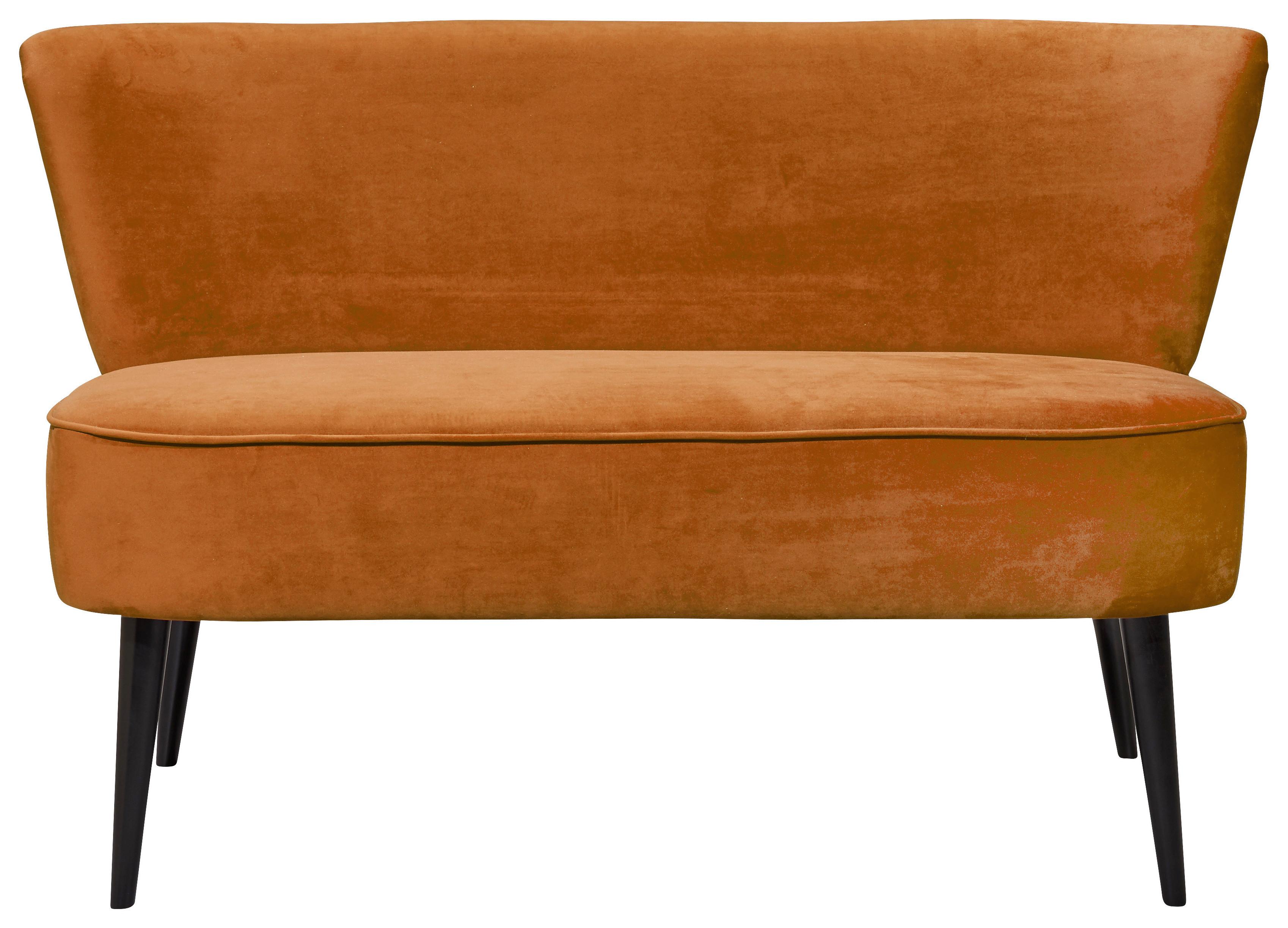 Sitzbank mit Lehne Gepolstert Samt Gold Lord B: 179 cm - Goldfarben/Schwarz, Trend, Holzwerkstoff/Textil (179/83/75cm) - MID.YOU