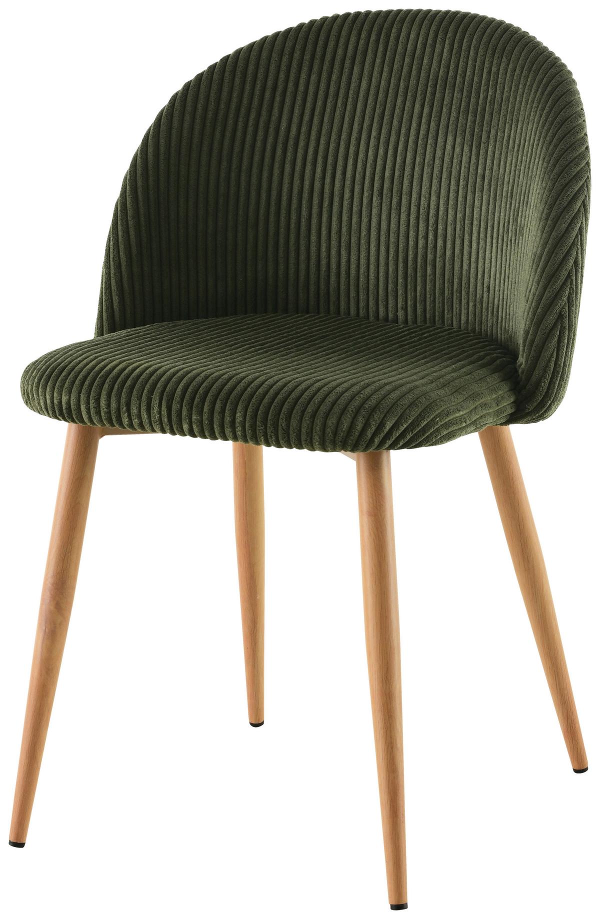 Stuhl Emilio - Eichefarben/Grün, LIFESTYLE, Holz/Textil (51/78/52cm) - Livetastic