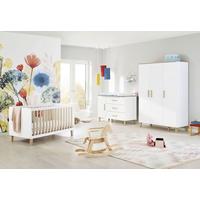 Babyzimmer Weiß - Eichefarben/Weiß, Design, Holzwerkstoff - Pinolino