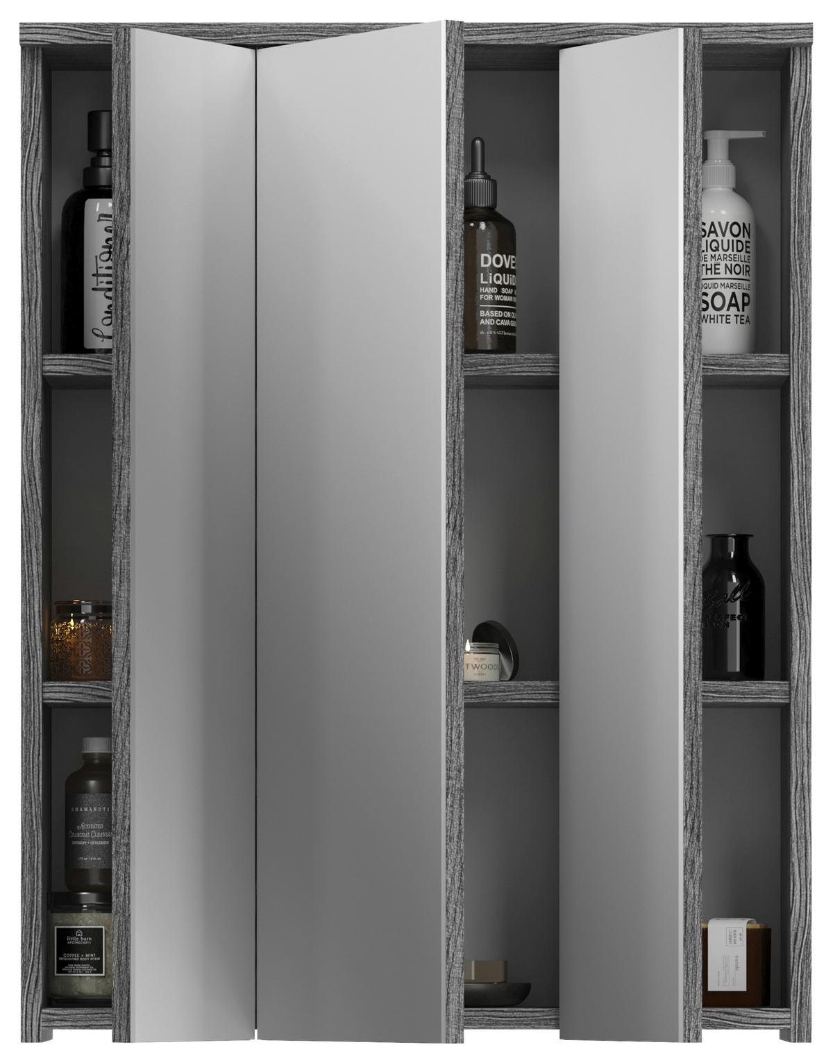 Badezimmer Blake Weiß Hg B: 140 cm - Weiß Hochglanz/Schwarz, MODERN, Glas/Holzwerkstoff (140cm) - MID.YOU