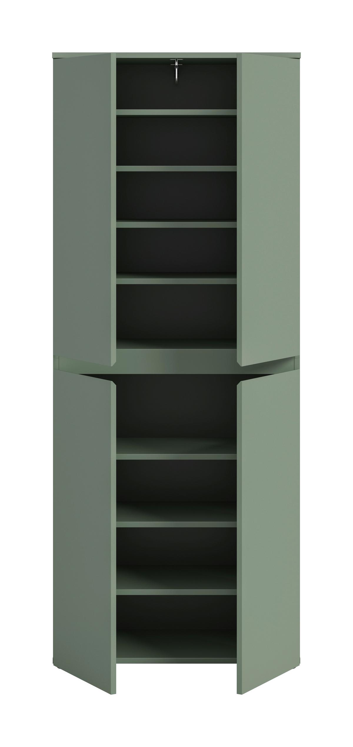 Garderobenschrank Scarpa, Graugrün B: 70 Cm - Schwarz/Graugrün, Design, Holzwerkstoff (70/175/37cm) - Livetastic