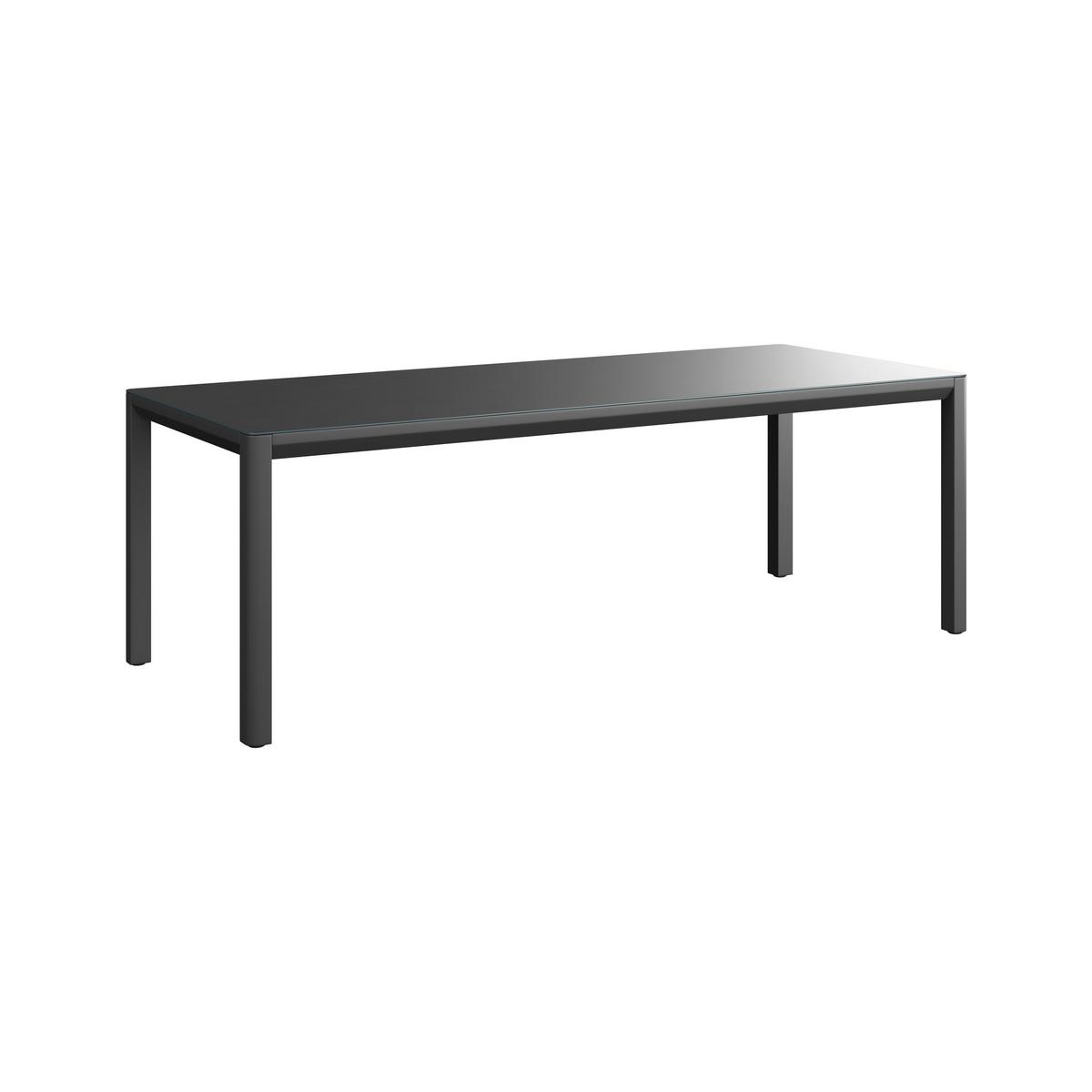 Gartentisch Bogota - Dunkelgrau, Trend, Glas/Metall (220/74/90cm) - Beldano