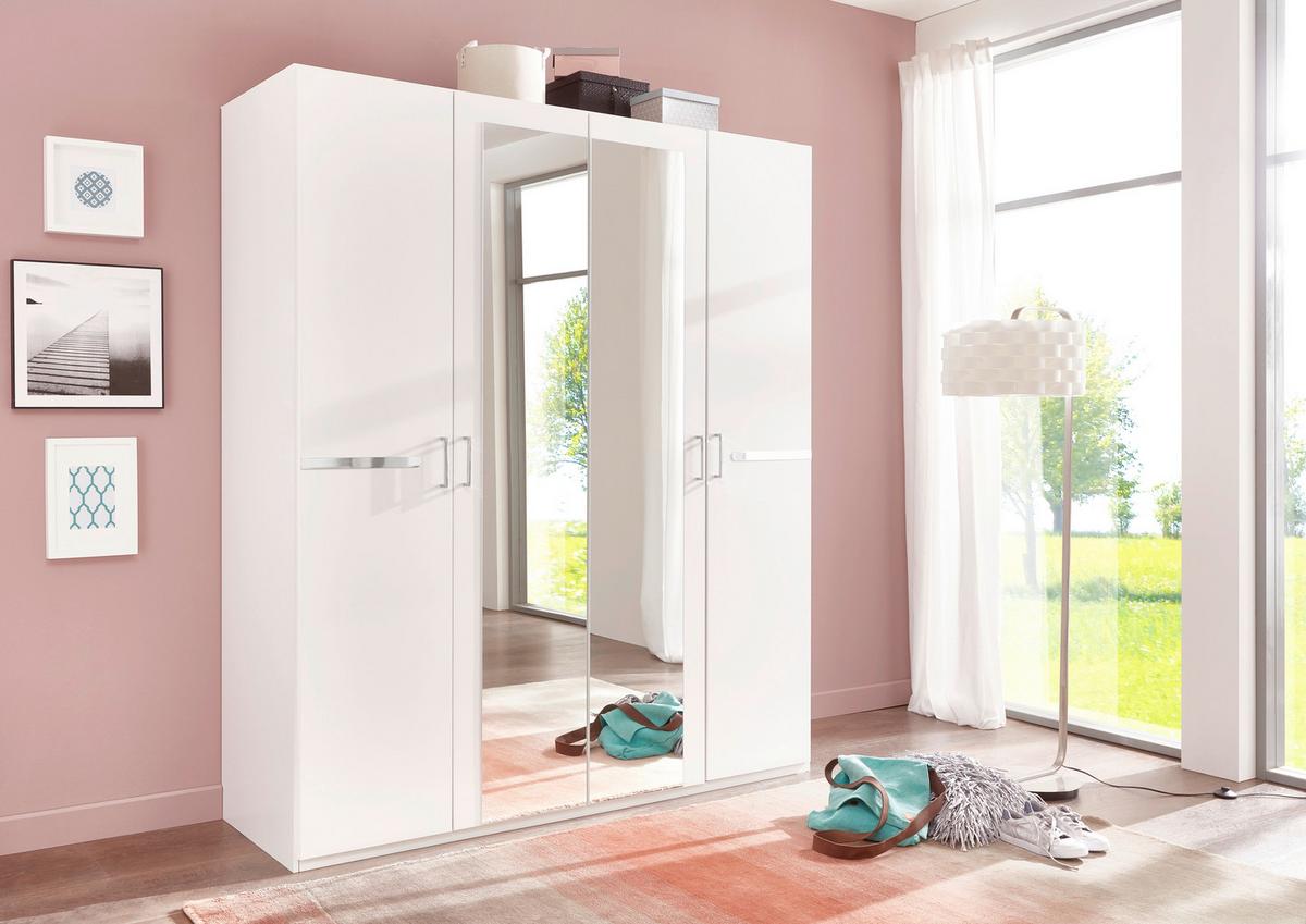 Skriňa s otočnými dverami ANNA, šírka 180 cm - biela/chrómová, Konventionell, kompozitné drevo/plast (180/210/58cm) - Mömax