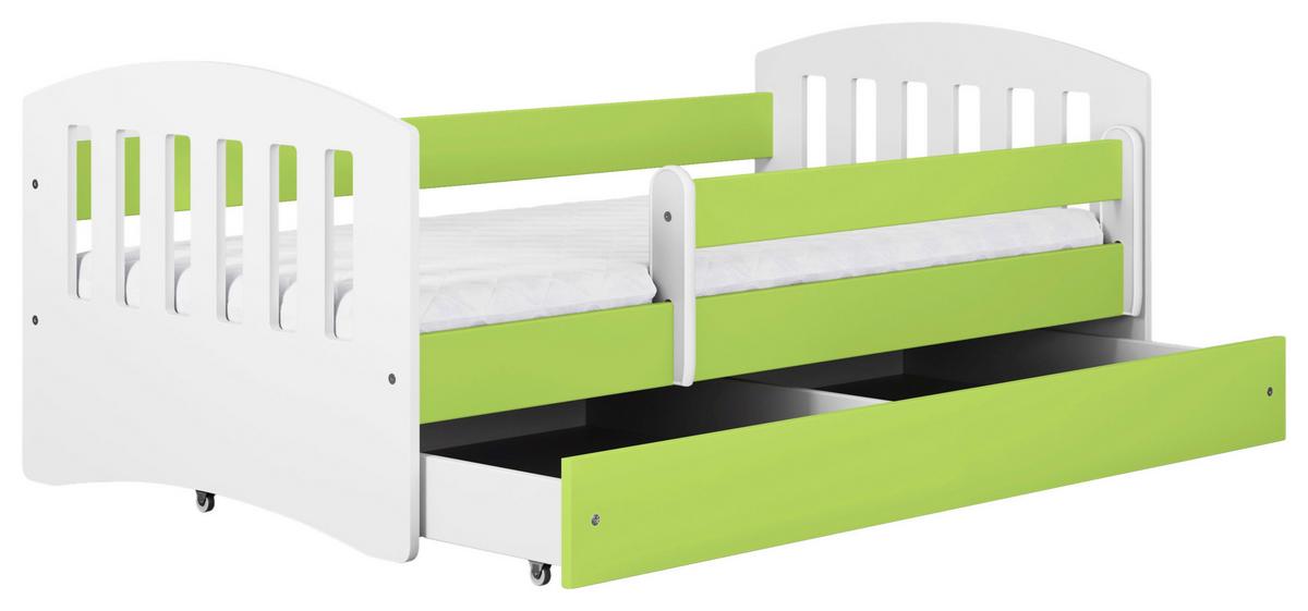 KINDER-/JUNIORBETT Classic Grün/Weiß 80x140cm - Birkefarben/Weiß, MODERN, Holz/Holzwerkstoff (80/140cm) - MID.YOU