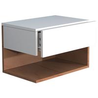 Nachtkästchen USAl XL B: 45 cm Weiß/Eiche Dekor - Eichefarben/Weiß, MODERN, Holzwerkstoff (45/30/32cm) - MID.YOU