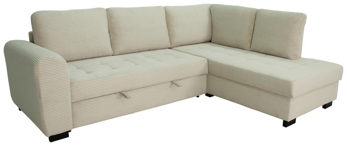 Ecksofa John Creme S: 239x178 cm - Creme/Schwarz, Trend, Textil (239/178cm)
